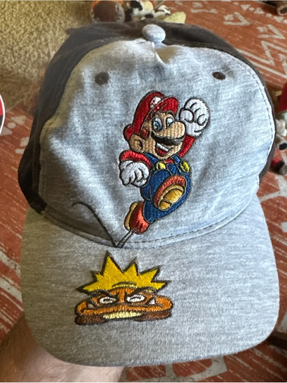 Official Super Mario Brothers Youth Nintendo Cap Snap Back Goomba Jump Hat